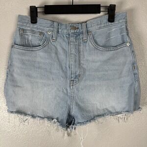MADEWELL Mom Jean Short Shorts Size 27 High Rise Cutoff Light Wash Festival Boho